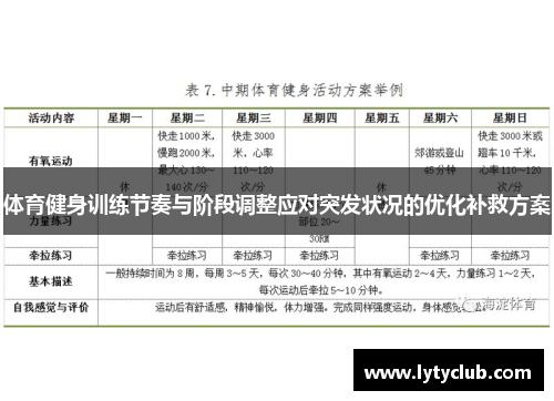 体育健身训练节奏与阶段调整应对突发状况的优化补救方案