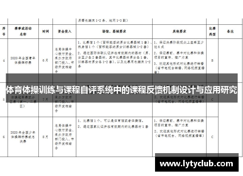 体育体操训练与课程自评系统中的课程反馈机制设计与应用研究