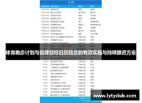 体育跑步计划与自律目标日历结合的有效实施与持续跟进方案